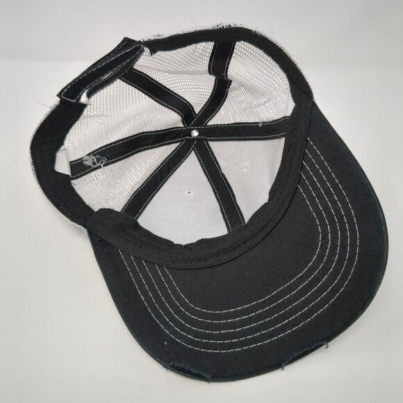Unbranded Strapback Mesh Back Trucker Hat Black One Size 6 Panel Blank - Picture 6 of 8
